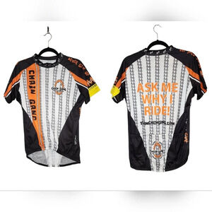 ATAC cycling jersey. Chain Gang MS. Black white orange.  Size XL